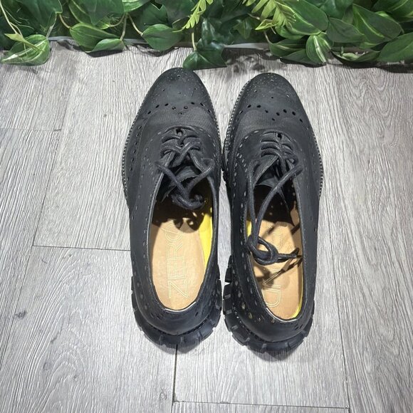 Cole Haan Zerogrand Grand.Os Wingtip C12973 Oxford All Black Shoes Mens Sz 10 M main image 5